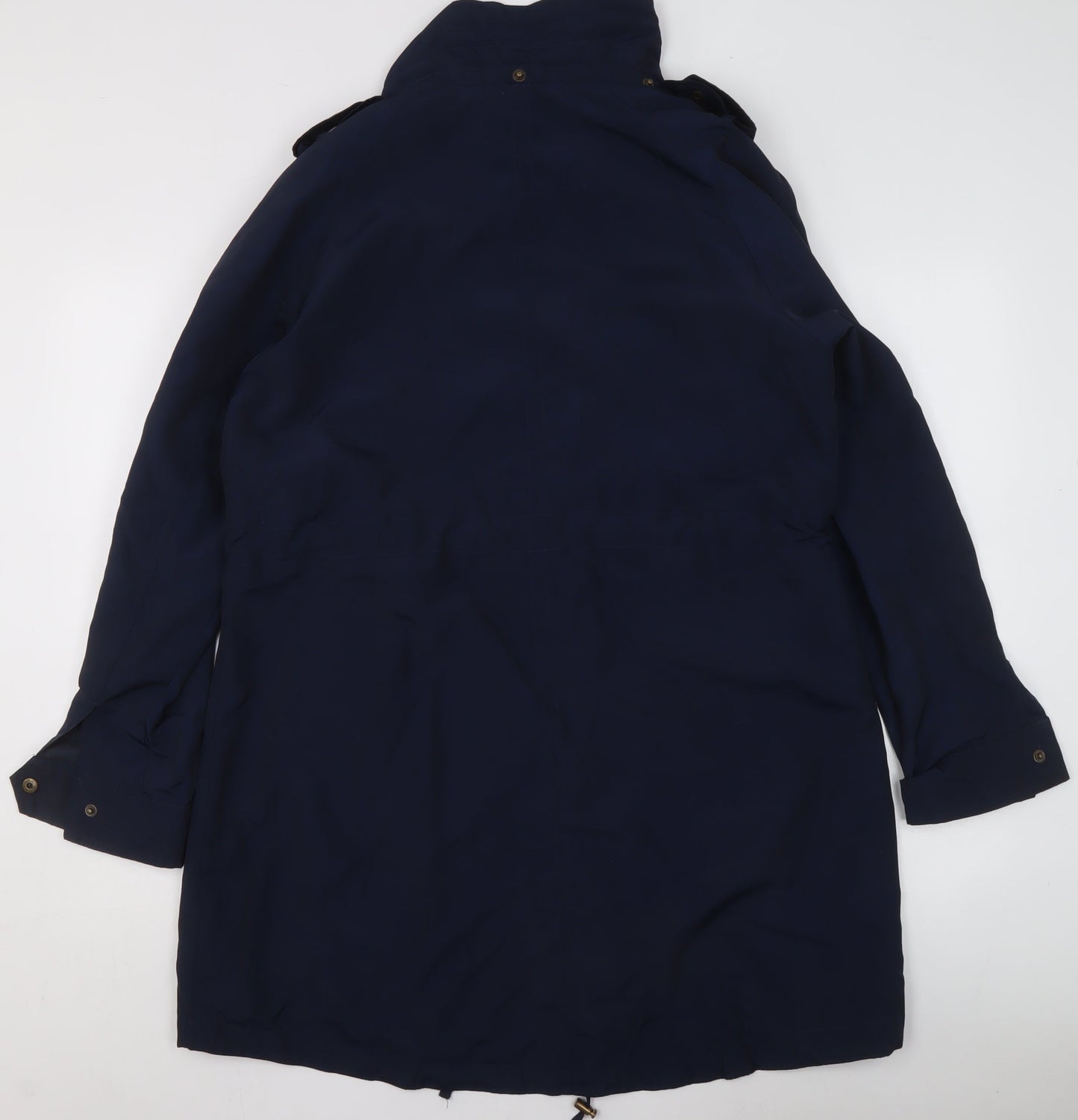 John Lewis Womens Blue Parka Coat Size 14 Hooded Long Jacket