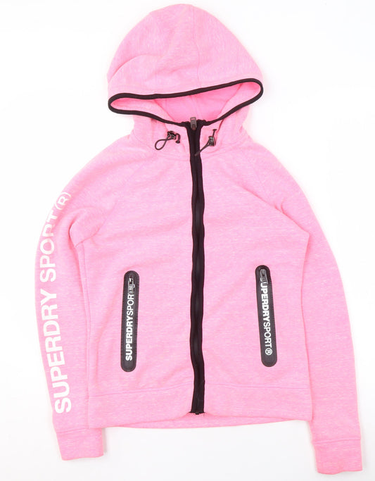 Superdry Sport Women's Pink Full Zip Hoodie Size S