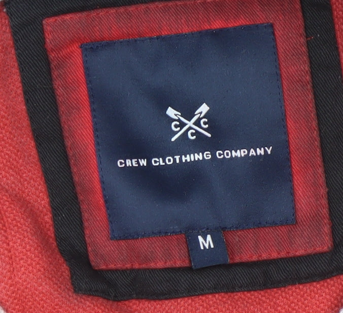 Mens UK Size M Crew Clothing Company Red Henley Sweatshirt