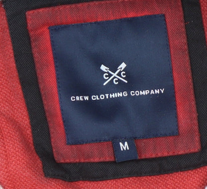 Mens UK Size M Crew Clothing Company Red Henley Sweatshirt
