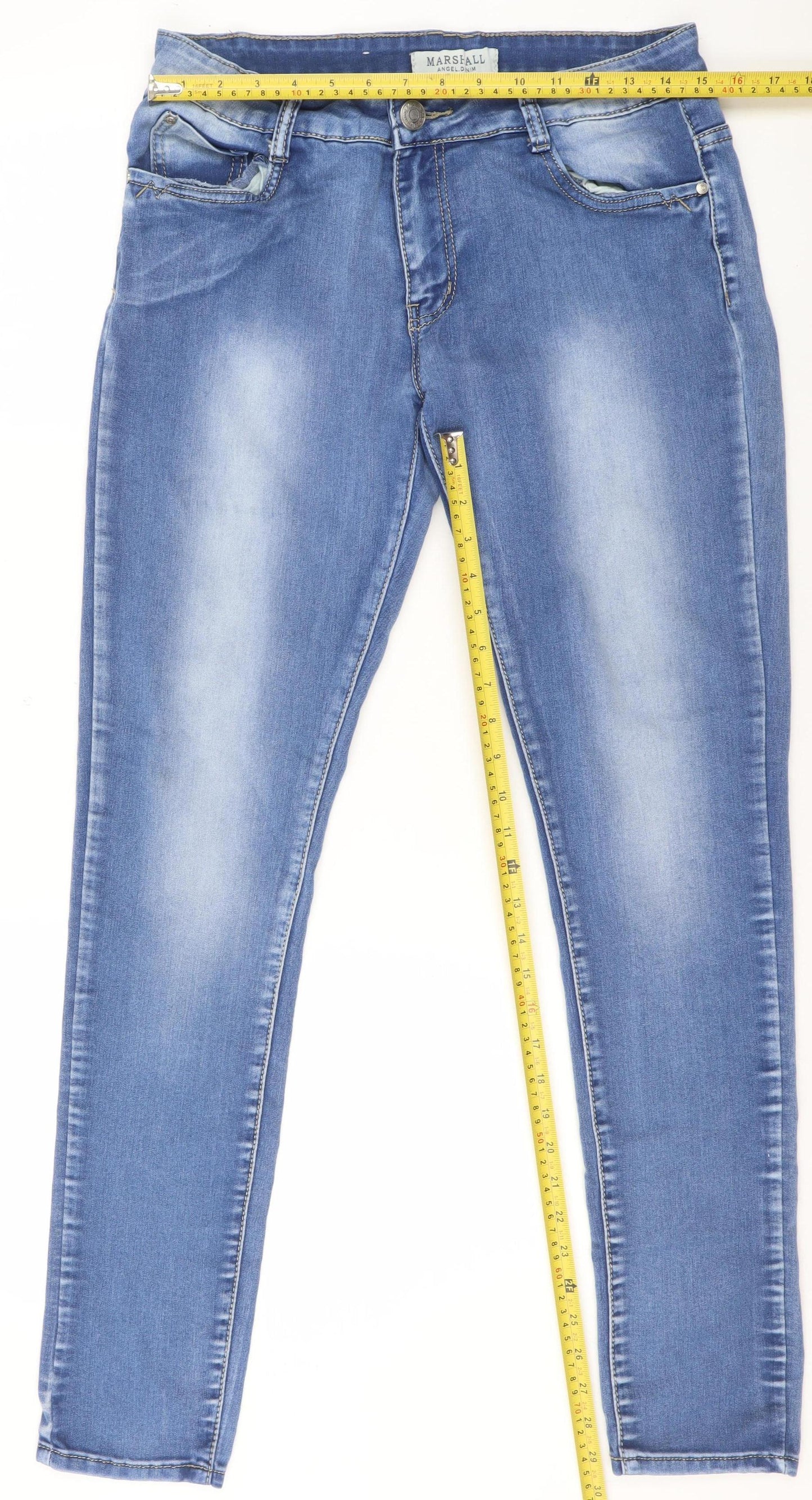 Womens UK Size 2XL Marshall Angel Denim Slim Fit Skinny Blue Jeans
