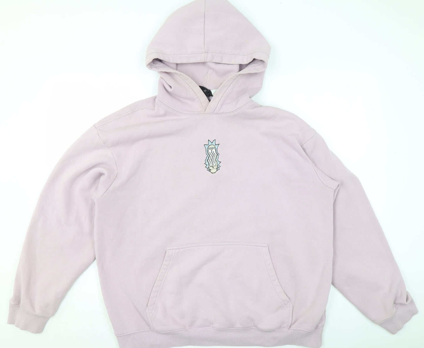 H&M Women Lilac Relaxed Fit Hoodie Cotton Blend Size L