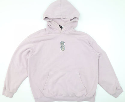 H&M Women Lilac Relaxed Fit Hoodie Cotton Blend Size L
