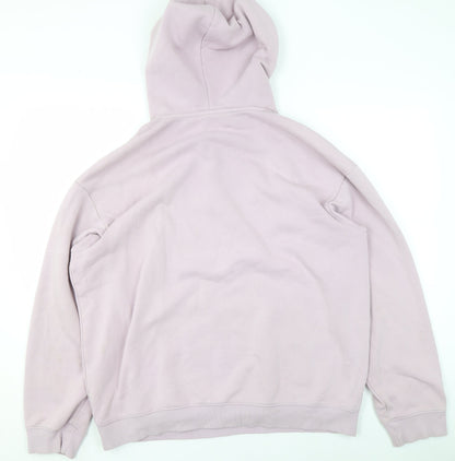 H&M Women Lilac Relaxed Fit Hoodie Cotton Blend Size L
