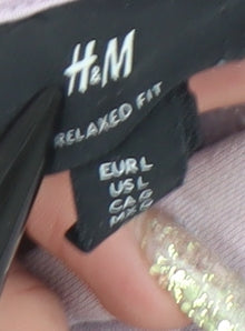 H&M Women Lilac Relaxed Fit Hoodie Cotton Blend Size L