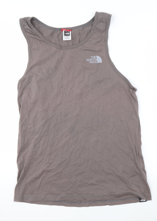 The North Face Mens Brown M Tank Top 100% Cotton Sleeveless Sportswear