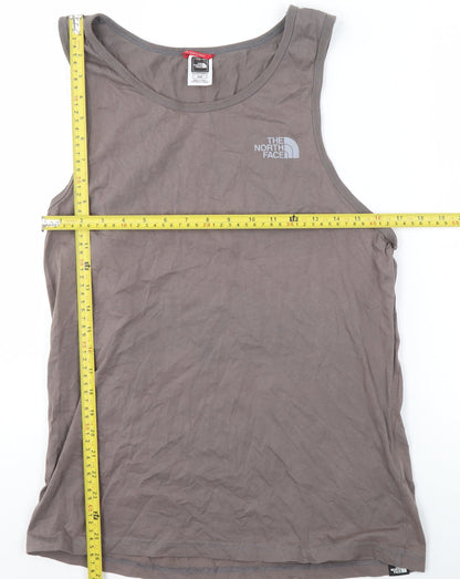 The North Face Mens Brown M Tank Top 100% Cotton Sleeveless Sportswear