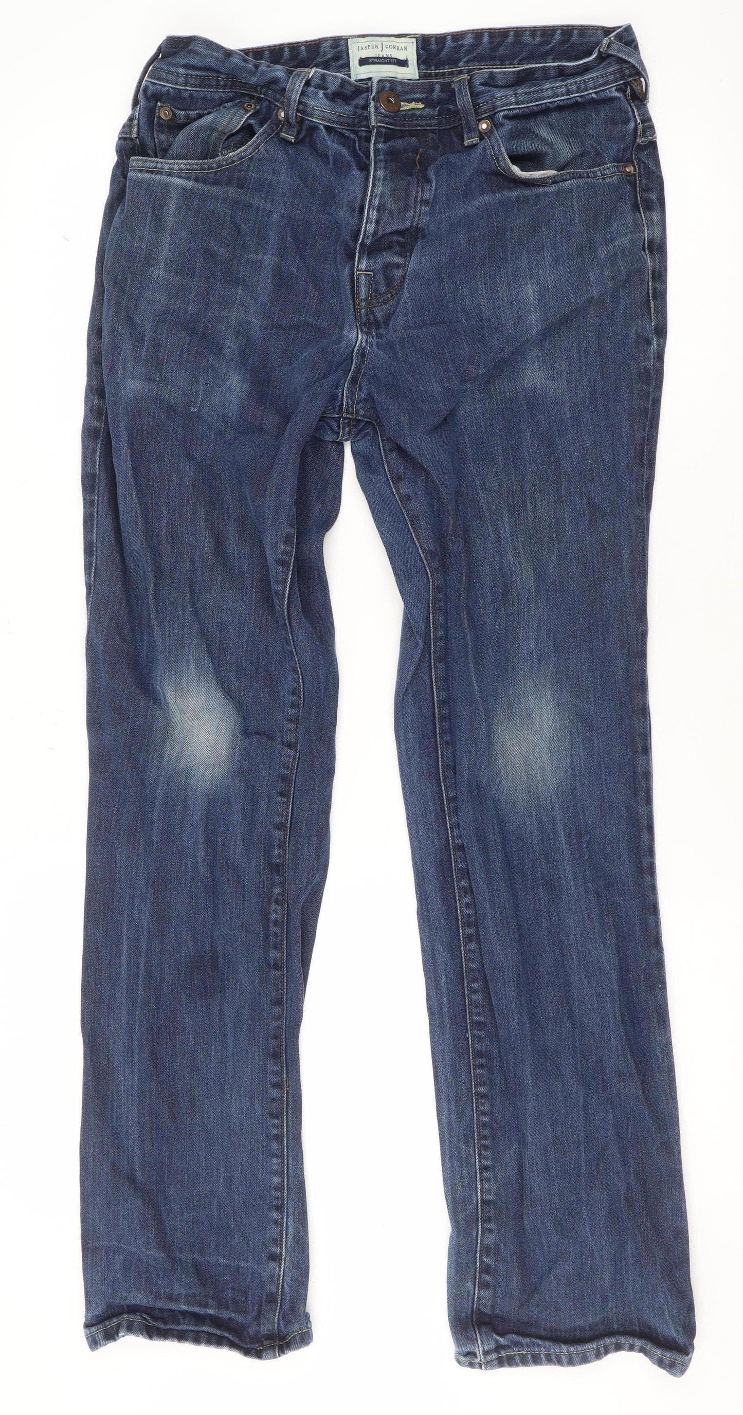 Jasper Conran Mens Blue 34/34 Straight Fit Denim Jeans