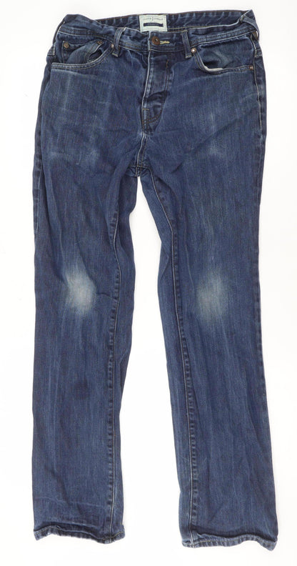 Jasper Conran Mens Blue 34/34 Straight Fit Denim Jeans