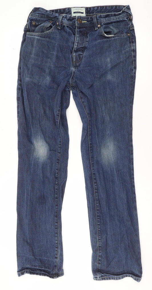 Jasper Conran Mens Blue 34/34 Straight Fit Denim Jeans