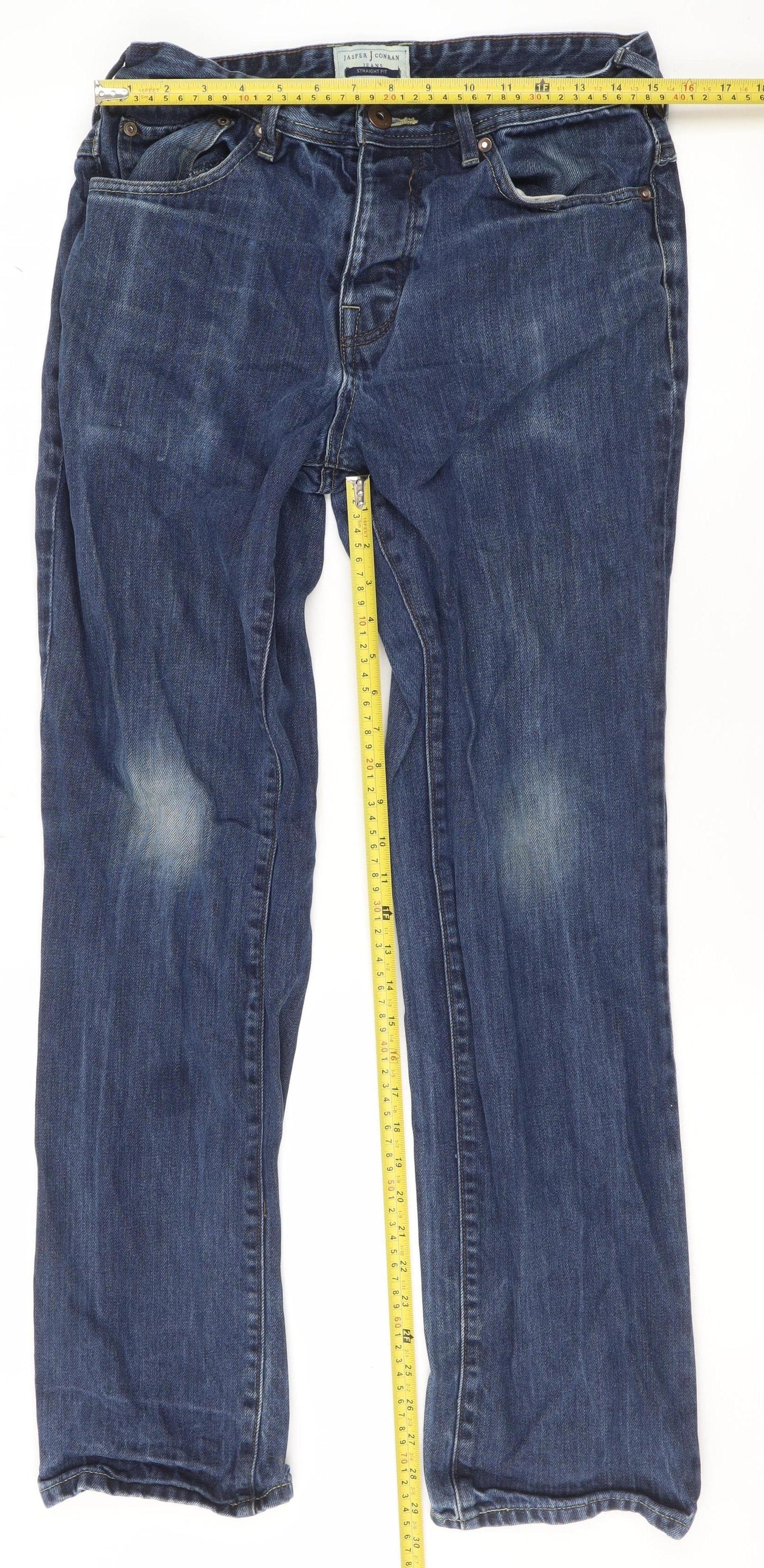 Jasper Conran Mens Blue 34/34 Straight Fit Denim Jeans