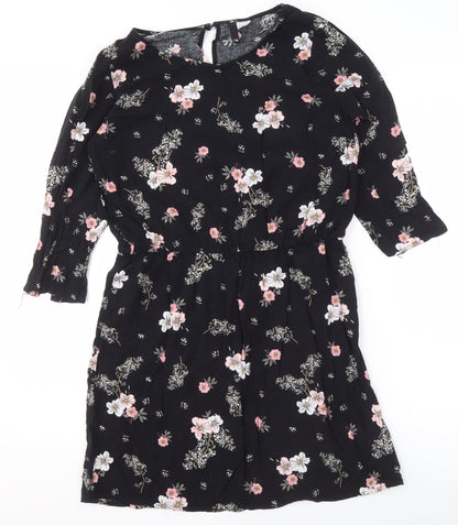 Womens UK Size 12 H&M Black Tunic Blouse
