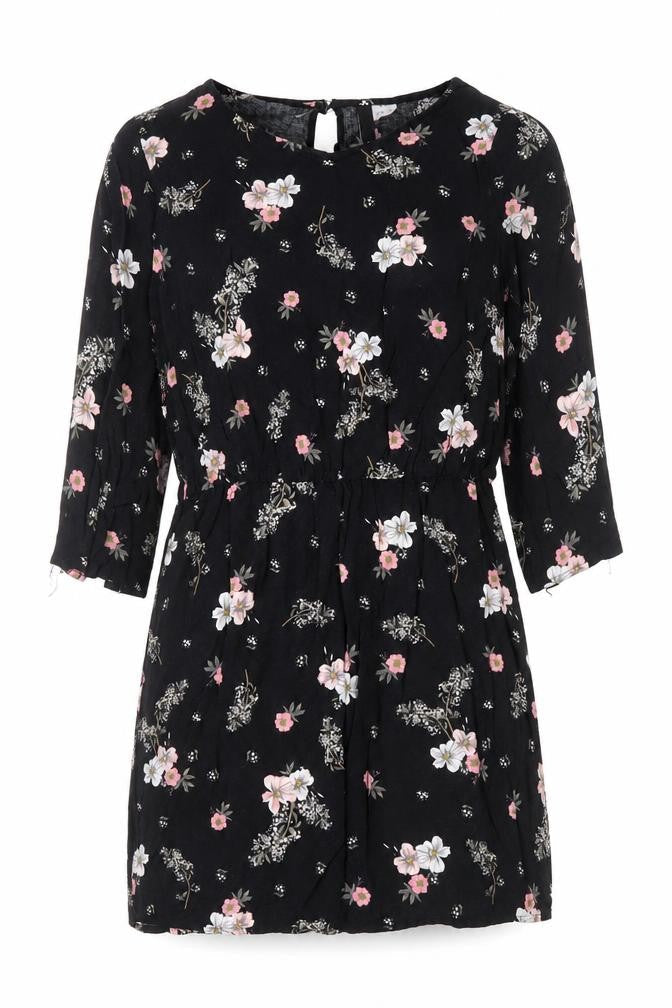 Womens UK Size 12 H&M Black Tunic Blouse