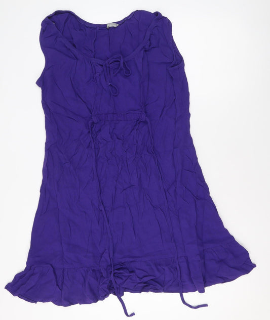 Marks and Spencer Women's Purple Viscose Asymmetric Dress UK 16