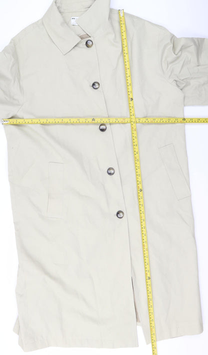 ASOS DESIGN Women Beige Long Cotton Trench Coat UK 16