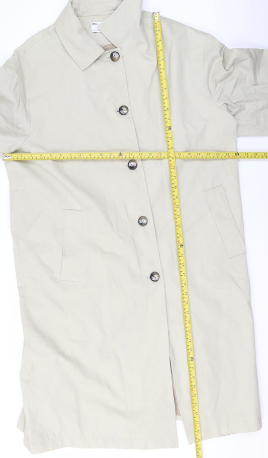 ASOS DESIGN Women Beige Long Cotton Trench Coat UK 16