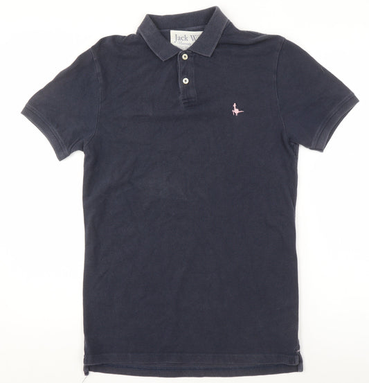 Jack Wills Womens Navy Polo Shirt XS 100% Cotton Classic Style