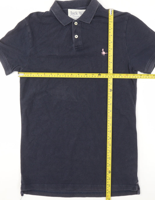 Jack Wills Womens Navy Polo Shirt XS 100% Cotton Classic Style