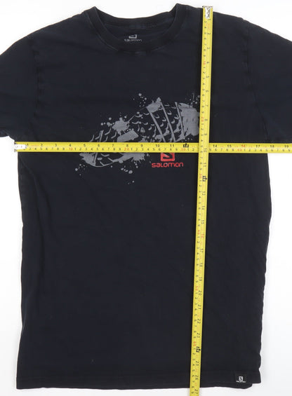 Salomon Men's Black Cotton Graphic Outdoor Sports T-Shirt Size M