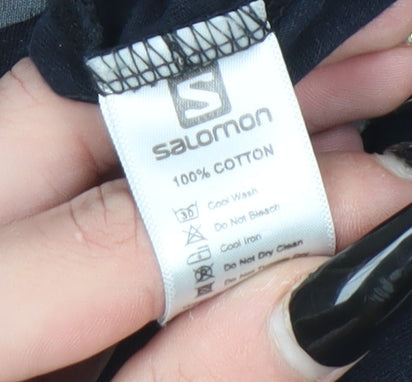 Salomon Men's Black Cotton Graphic Outdoor Sports T-Shirt Size M