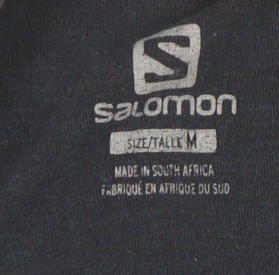 Salomon Men's Black Cotton Graphic Outdoor Sports T-Shirt Size M