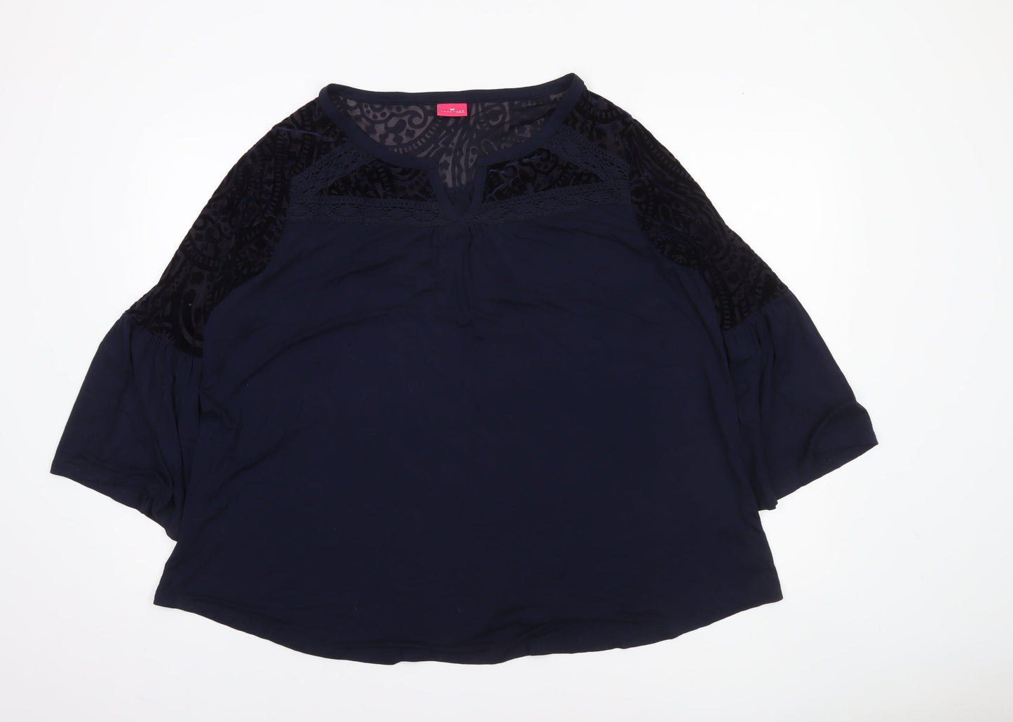 Womens UK Size 3XL Together Blue Tunic Blouse