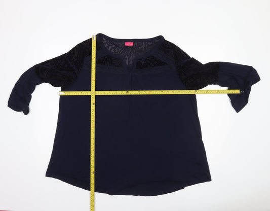 Womens UK Size 3XL Together Blue Tunic Blouse