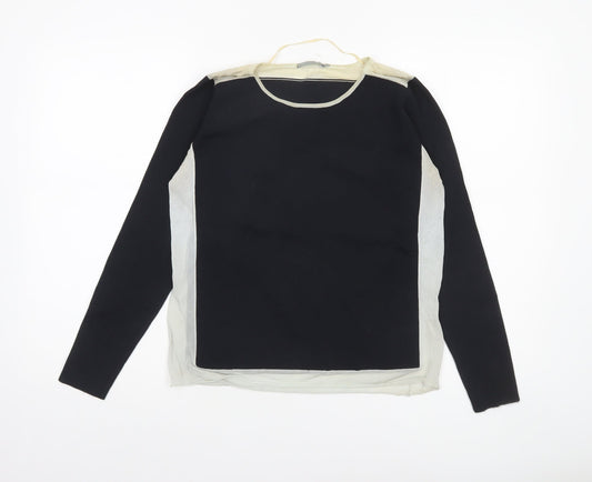 COS Womens Black Lightweight Crew Neck Long Sleeve Pullover Jumper Size S