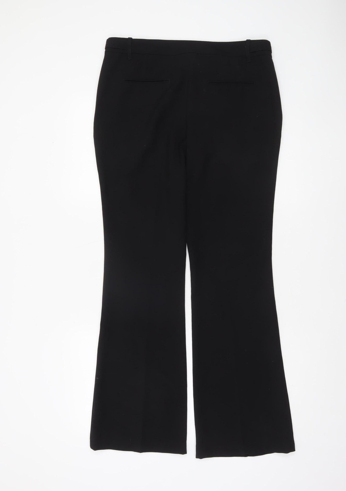 Next Women Black Flared Dress Pants Size 10 Regular Stretch