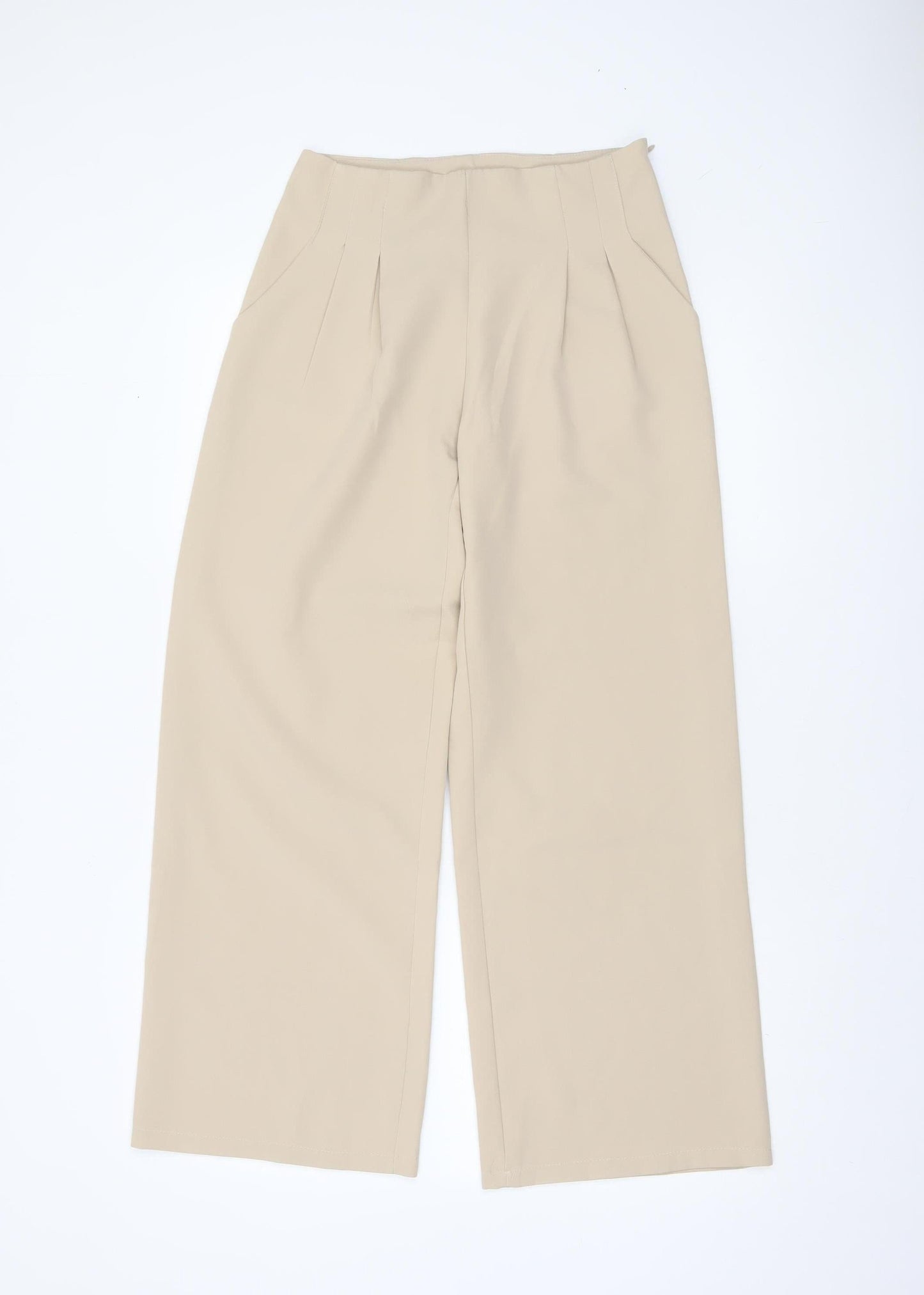 Womens UK Size 6 Boohoo Regular Fit Casual Business Beige Trousers