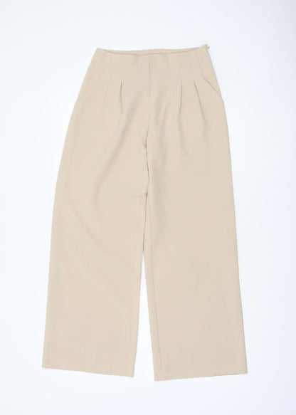 Womens UK Size 6 Boohoo Regular Fit Casual Business Beige Trousers