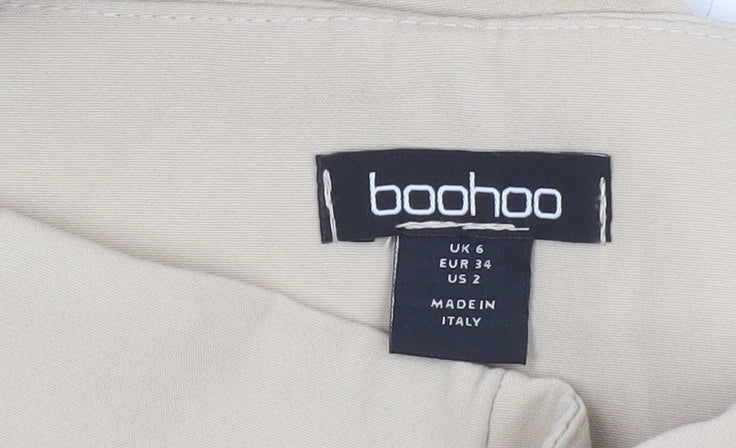 Womens UK Size 6 Boohoo Regular Fit Casual Business Beige Trousers