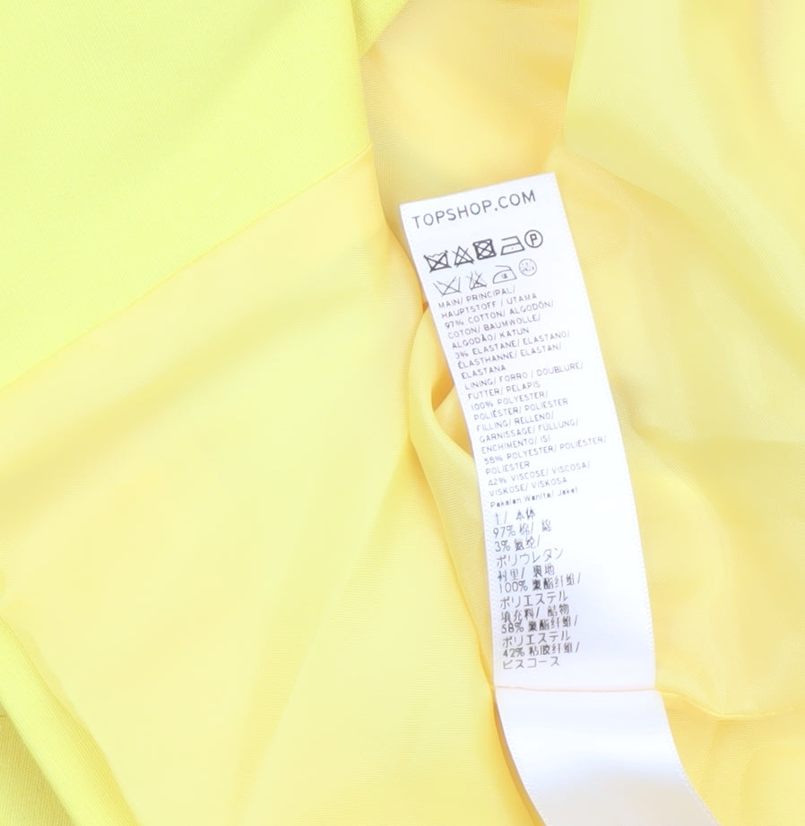 Womens UK Size 12 Topshop Regular Yellow Blazer