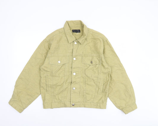 Miss Selfridge Women's Green Linen Button Jacket Size 10