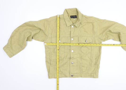 Miss Selfridge Women's Green Linen Button Jacket Size 10