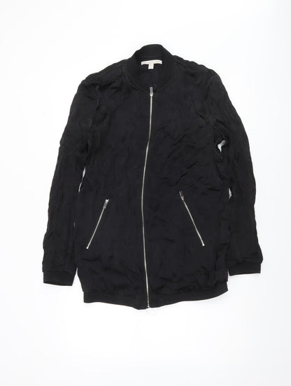 Womens UK Size 12 TRF Outerwear Black Bomber Jacket