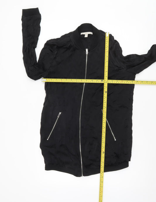 Womens UK Size 12 TRF Outerwear Black Bomber Jacket