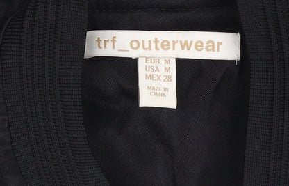 Womens UK Size 12 TRF Outerwear Black Bomber Jacket