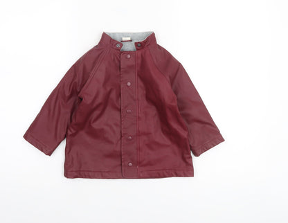 H&M Unisex Baby Red Waterproof Lined Rain Coat 12-18 Months