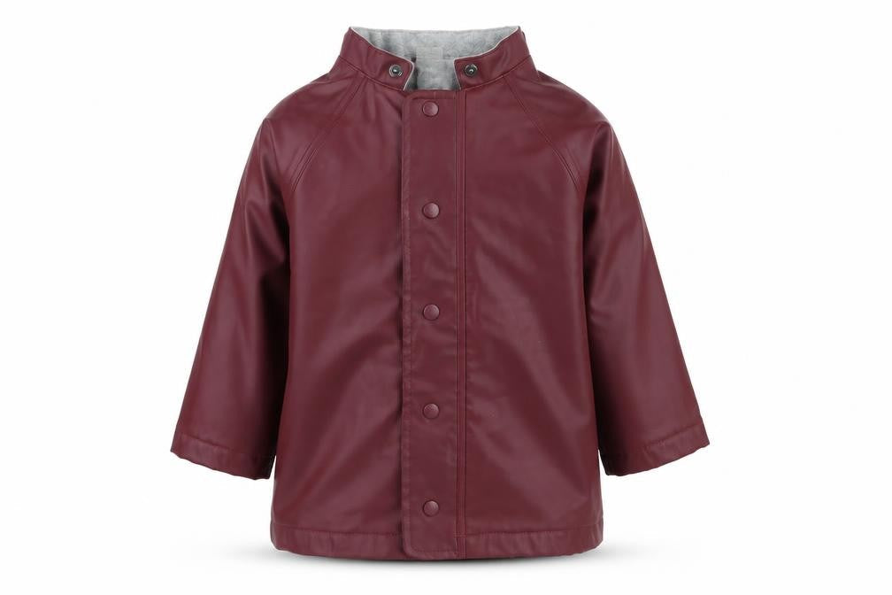 Front view of H&M unisex baby red waterproof lined rain coat 12-18 months
