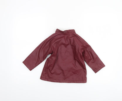 H&M Unisex Baby Red Waterproof Lined Rain Coat 12-18 Months