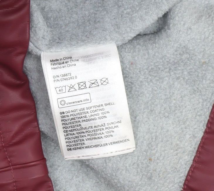 H&M Unisex Baby Red Waterproof Lined Rain Coat 12-18 Months