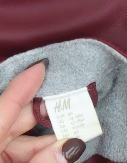 H&M Unisex Baby Red Waterproof Lined Rain Coat 12-18 Months