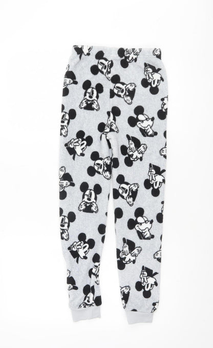 Primark Girls Grey Disney Mickey Mouse Fleece Pyjama Pants 9-10 Years