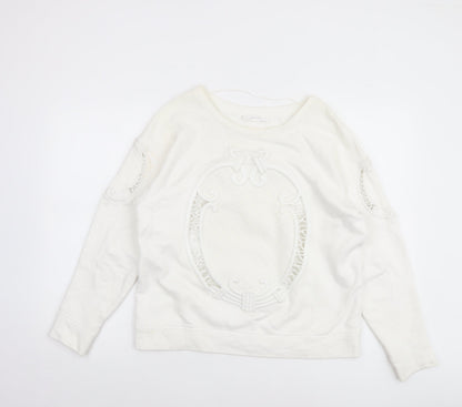 Womens UK Size M Zara Ivory Pullover Sweatshirt