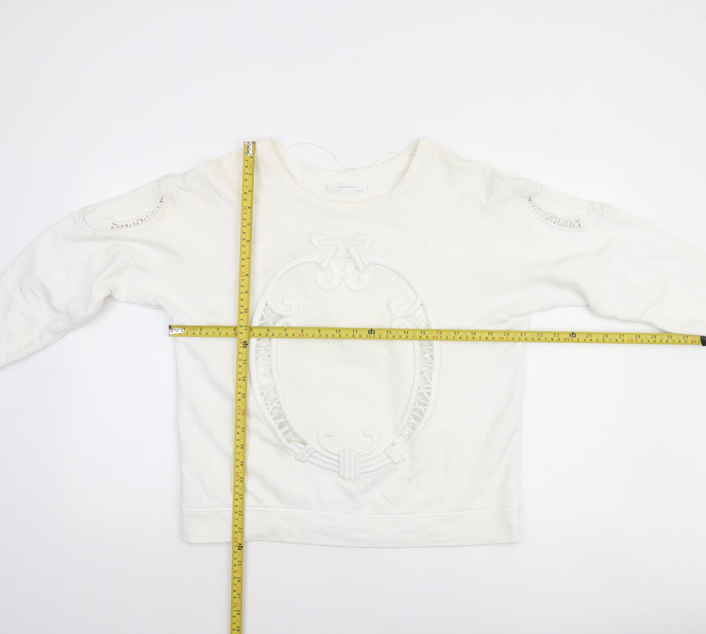 Womens UK Size M Zara Ivory Pullover Sweatshirt
