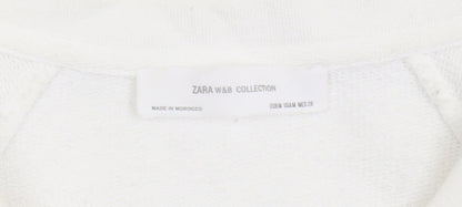 Womens UK Size M Zara Ivory Pullover Sweatshirt
