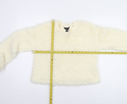 Womens UK Size M New Look Ivory Pullover Sweatshirt