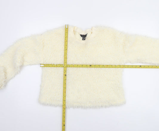 Womens UK Size M New Look Ivory Pullover Sweatshirt