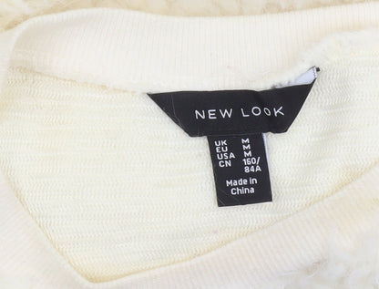 Womens UK Size M New Look Ivory Pullover Sweatshirt